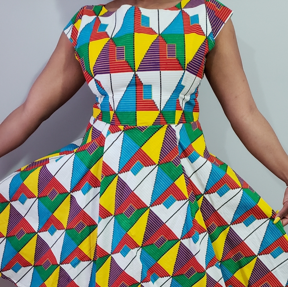 African Print Midi dress.